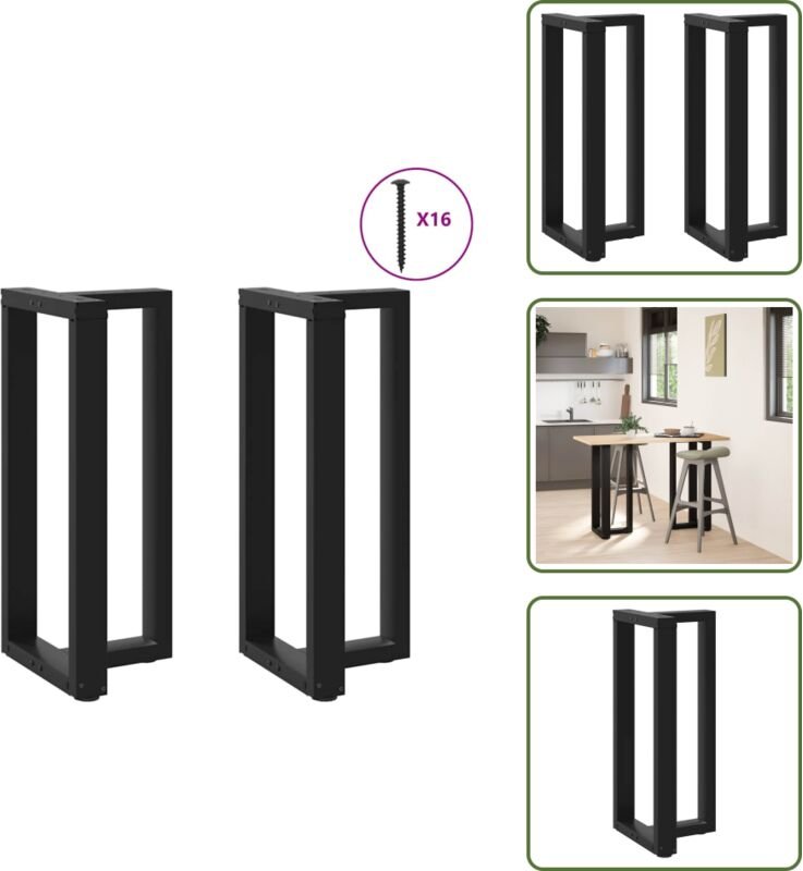 Bartischbeine T-Form 2 Stk. Schwarz 40x35x(90-91) cm Stahl - Bartischbein - Bartischbeine - Frühstücksbarbein - Arbeitsp...