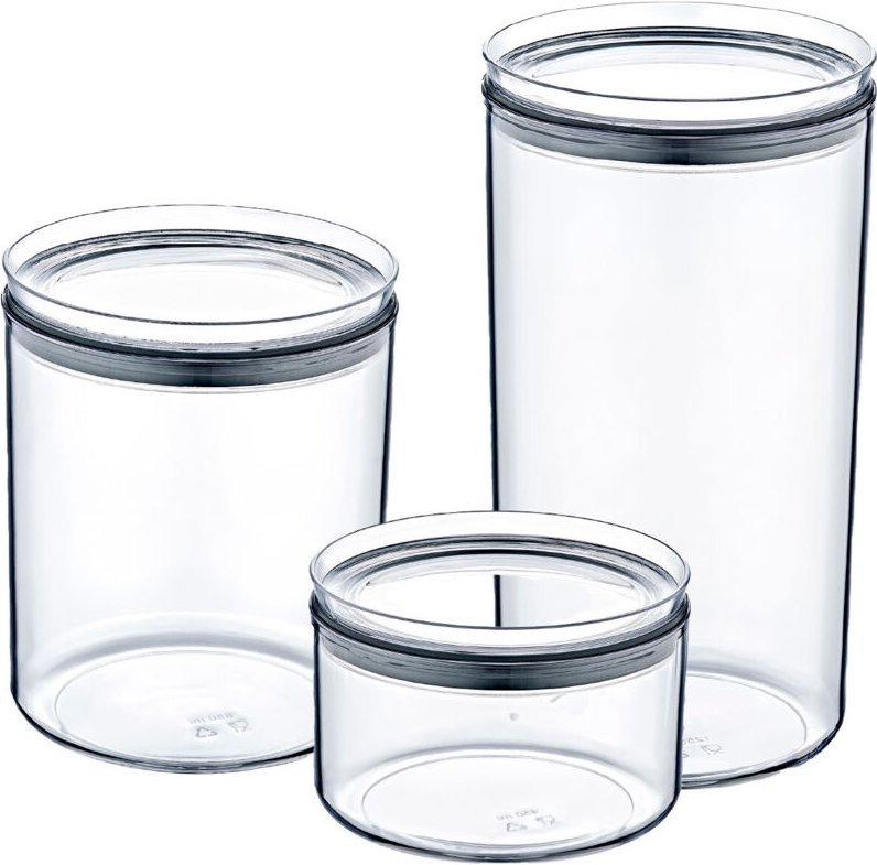 7h Seven House - 3er-Set luftdichte Behälter für kleine, mittlere und große Lebensmittel, rund 7house