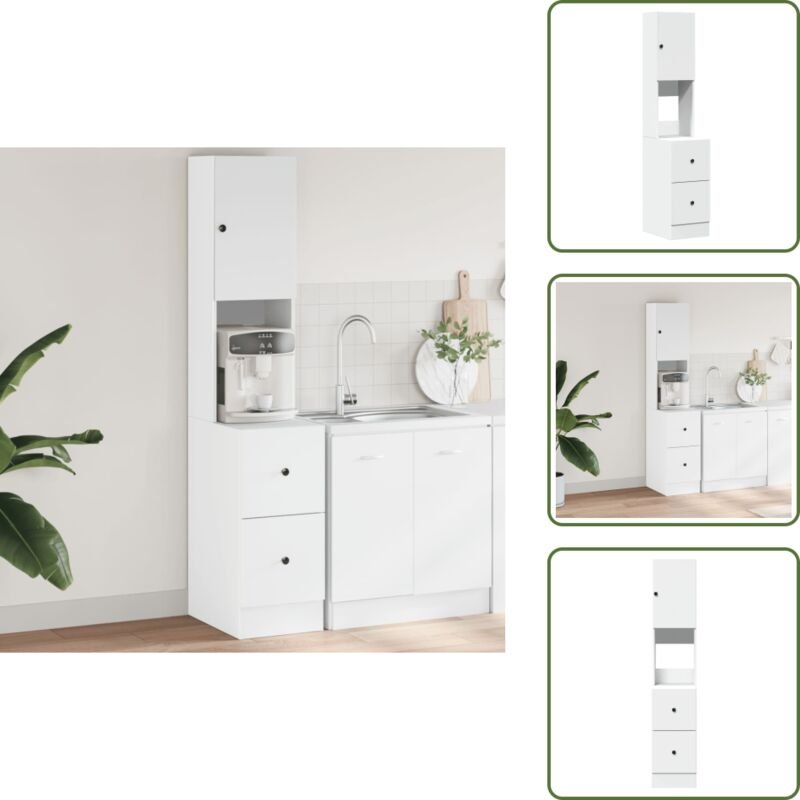 The Living Store Küchenschrank Weiß 35x50x180 cm Holzwerkstoff - Holzwerkstoff