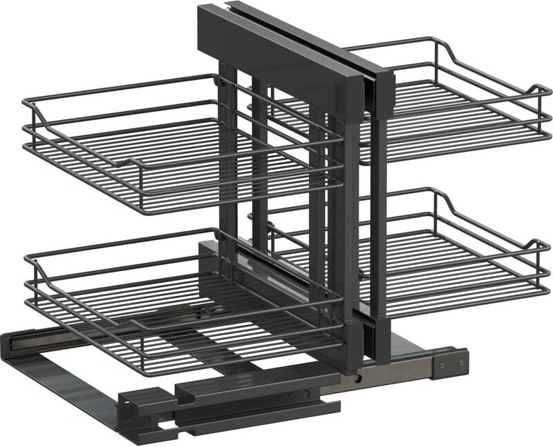 Vauth-Sagel VS Cor Flex Eckschrank Auszug Classic - Set für Küchenunterschränke mit KB 1000mm - Korbablage aus Stahldrah...
