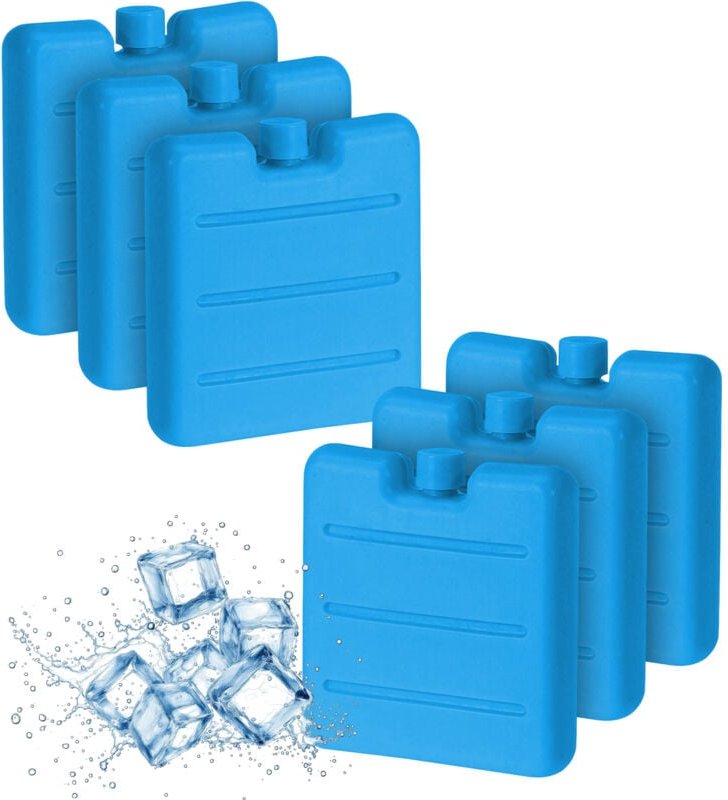 Spetebo - Mini Kühlakkus 6er Set blau - je 8 x 7 cm - Kleine Kühl Elemente mit flachem Design