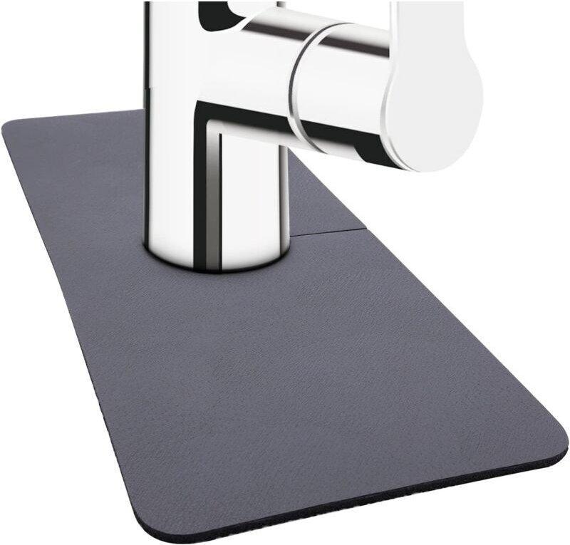 Ineasicer 2 Stück 38x14 cm saugfähige Wasserhahnmatten, Kieselgur-Rundum-Saugmatten für Küchenspülen, für Bad- und Küche...