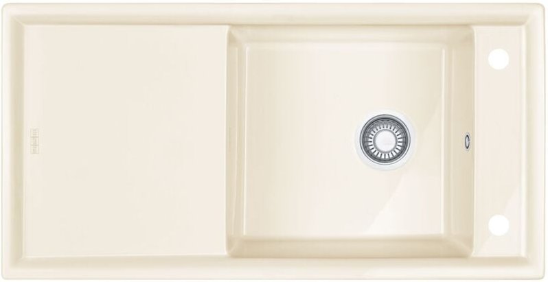 Spüle Keramik 1000x510mm Siebkorb als Druckknopfventil mit Abtropffläche reversibel Magnolia Ambion abk 611-100 - Franke