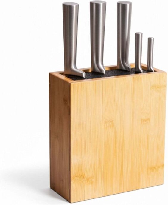 Messerblock aus Bambus mit flexiblem Borsteneinsatz