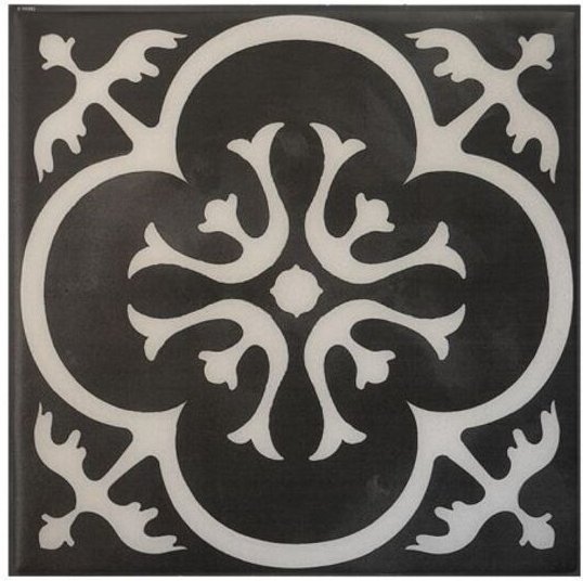 Selbstklebende Fliesenkacheln, Schwarz-Weiß Wandfliesen-Design x4, 19,69 x 19,69 cm - Smart Tiles Vintage Girona Nera - ...