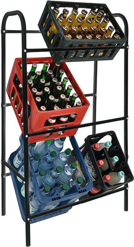 Kastenständer 6 Kisten - schwarz - Getränkekistenregal Kisten Ständer Bier Regal