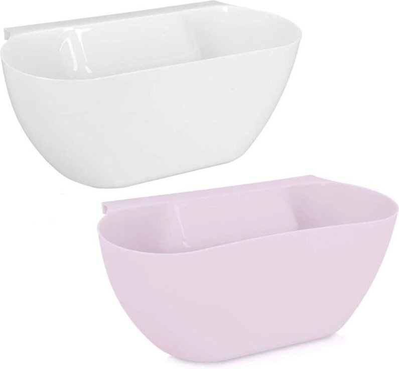 Thumbnail - Hängender Küchenabfalleimer – 2er-Set für Bioabfall – Weißer und rosa Abfalleimer