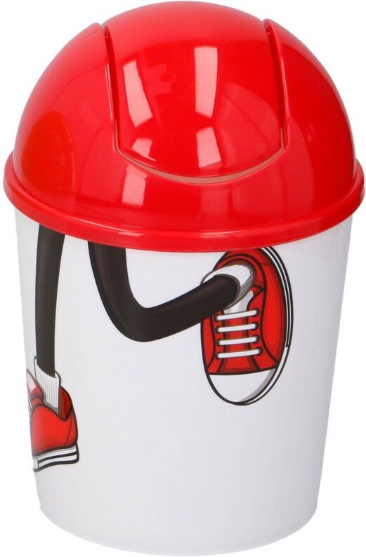 Schwingdeckel Mülleimer 4l Papierkorb Abfallsammler Müllbehälter Abfallbehälter Bürokorb Eimer - rot