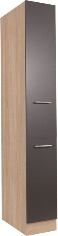 Apothekerschrank mit 2 Auszügen 30 cm Eiche Sägerau Grau Merle Respekta