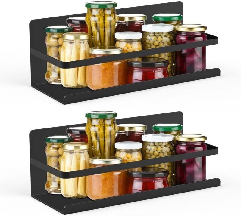 Magnetisches Gewürzregal für den Kühlschrank – 2 Gewürzhalter, magnetisches Küchenregal, kein Bohren erforderlich, ideal...