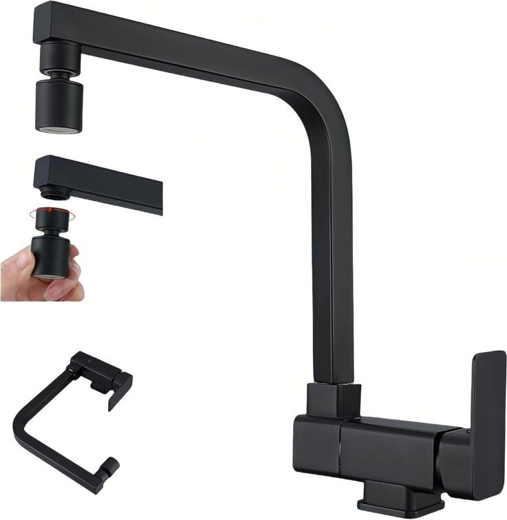 Klappbare Küchenarmatur, klappbare Küchenmischbatterie mit 2 Auslaufmodi, 360° schwenkbarem Auslauf, Messing-Spültischar...