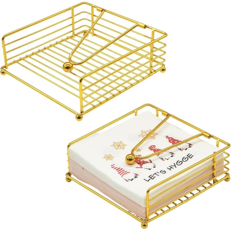 CCYKXA Set aus 2 Serviettenhaltern aus Metall mit beschwerter Stange – Taschentuchspender für Küche, Haushalt, Restauran...