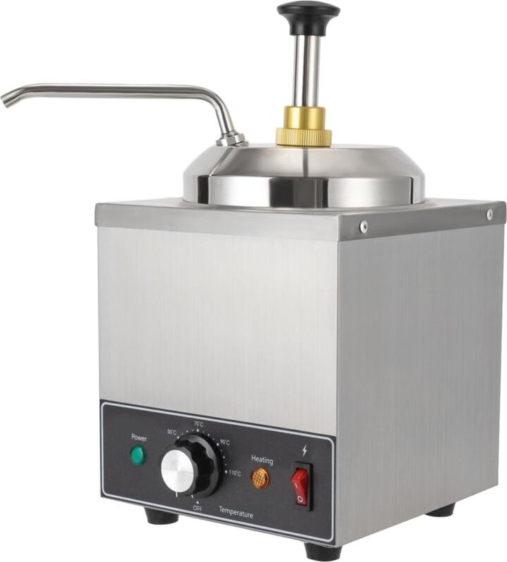 Edelstahl Soßenspender, Einzel-Saucenwärmer mit Dosierpumpe und Einstellbarer Temperatur, 2L Saucenwärmer für Käse oder ...