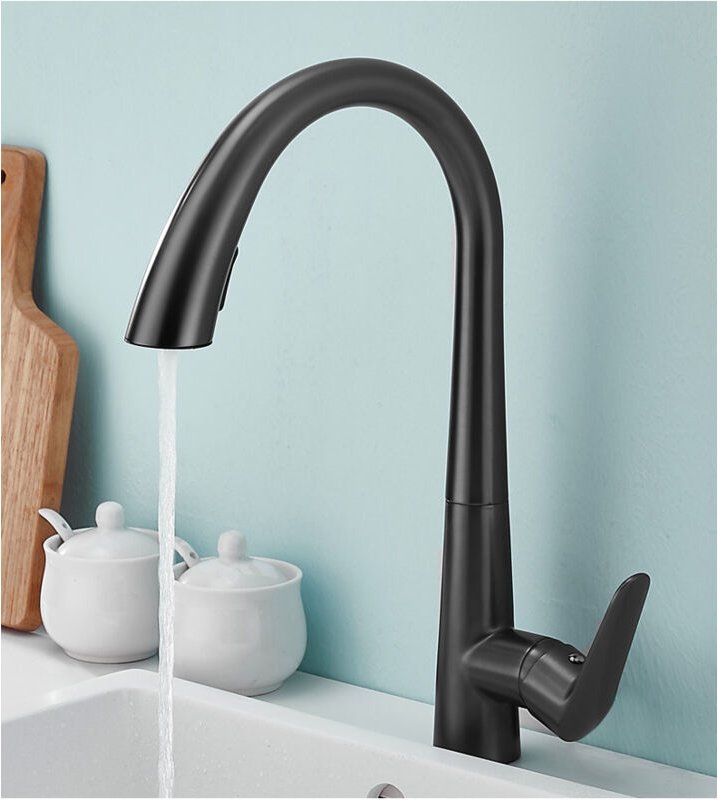 Wasserhahn Küche mit Ausziehbarer Handbrause, 360° Drehbarer Küchenarmatur Mischbatterie, 2 Sprühmodi Spültischarmaturen...