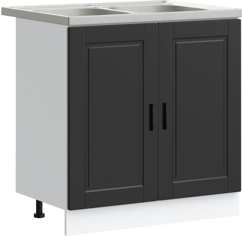 Waschbecken-Unterschrank Porto Schwarz 80 x 46 x 81.5 cm vidaXL