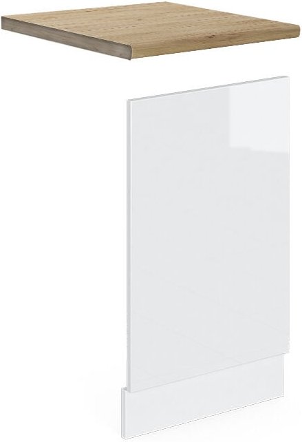Thumbnail - Vicco - Frontblende R-Line, Weiß Hochglanz, 45 cm , ap Eiche
