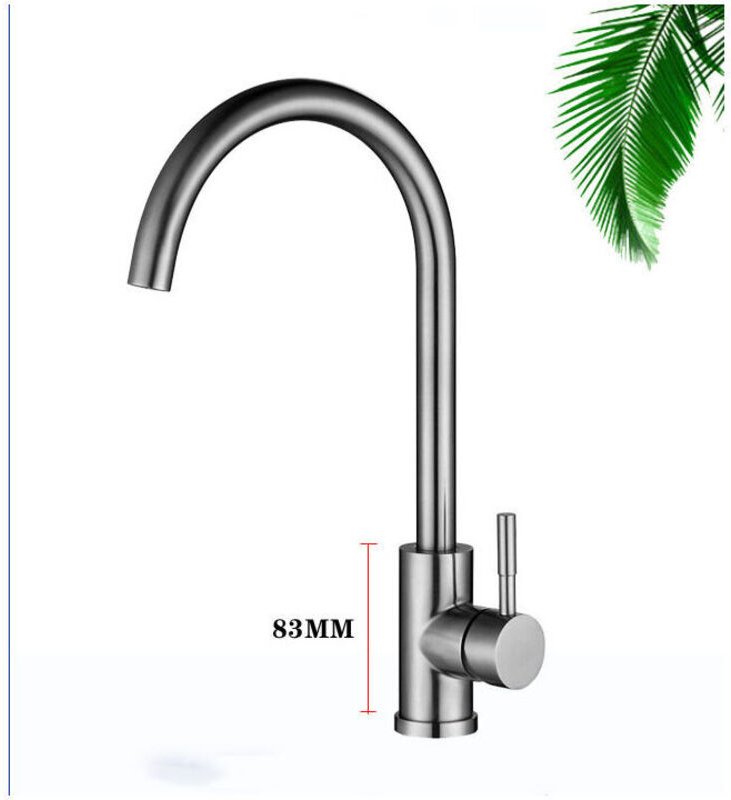 ColdStart Küchenarmatur, Einhebel-Küchenarmatur, 360° Drehbar, Hoher Wasserauslass, Edelstahl-Mischbatterie für Warm- un...