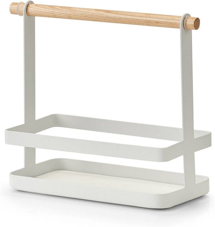 Gewürzständer aus Metall mit Bambusgriff, 24 x 10 x 20 cm