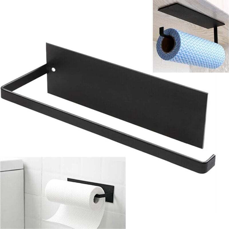 Rnemitery - Wandmontierter Papierhandtuchhalter, ungebohrter Papierhandtuchhalter, selbstklebender Küchenrollenpapierhal...