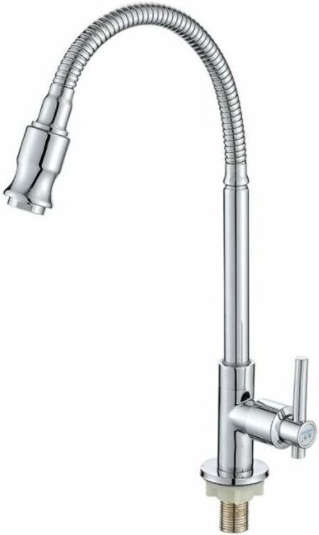 360° drehbare Einloch-Einhebel-Küchenarmatur für den Außenbereich, Kaltwasser-Küchenarmatur, Wäschearmatur, einfache Küc...