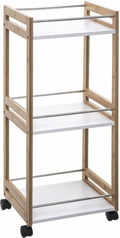 Küchenwagen, Bambus + MF, Weiß