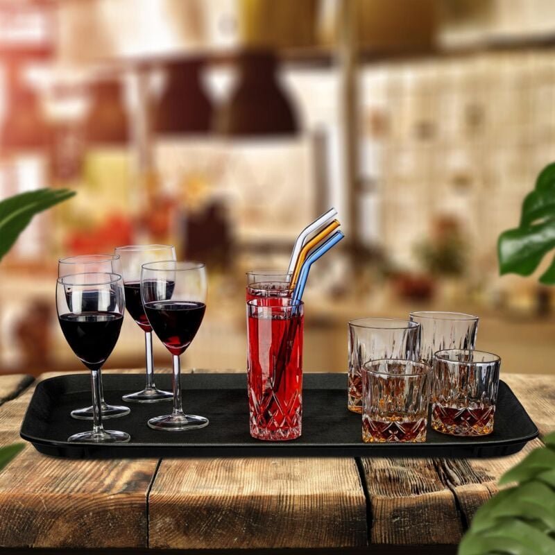 Groes schwarzes gastro tablett 56 x 41 cm - rutschfeste oberflache