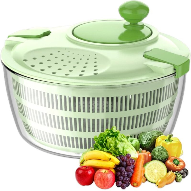 Salatschleuder, BPA-frei, Kunststoff, spülmaschinenfest, schleudert Salate einfach und schnell