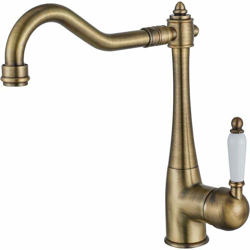 Vintage-Küchenarmatur aus Messing, antike schwenkbare Küchenarmatur, Hochdruck-Spültischarmatur im Landhausstil, Küchenm...