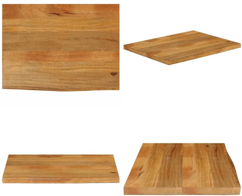 Tischplatte mit Baumkante 70x60x3,8 cm Massivholz Mango - Massivholz - Mango
