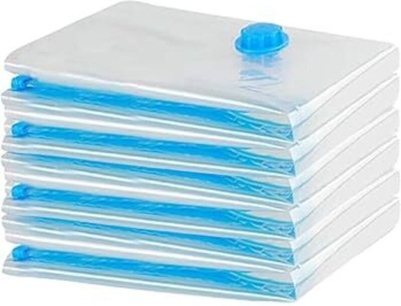 Vakuum-Staubsaugerbeutel für Kleidung 6x Größe S (60x40cm) - Wiederverwendbare Reisebeutel für Matratzen und Kleidung