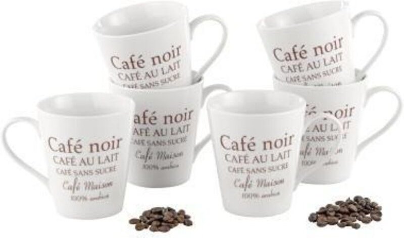 Kaffeebecher ® fakt 250ml Porzellan weiß/braun 6 St./Pack.