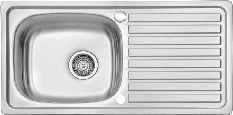 Jassferry - Küchenspüle 1 Becken Einsatz, 860 x 435 mm Umkehrbarem Abtropffläche Waschbecken aus Edelstahl Einbau mit Ab...