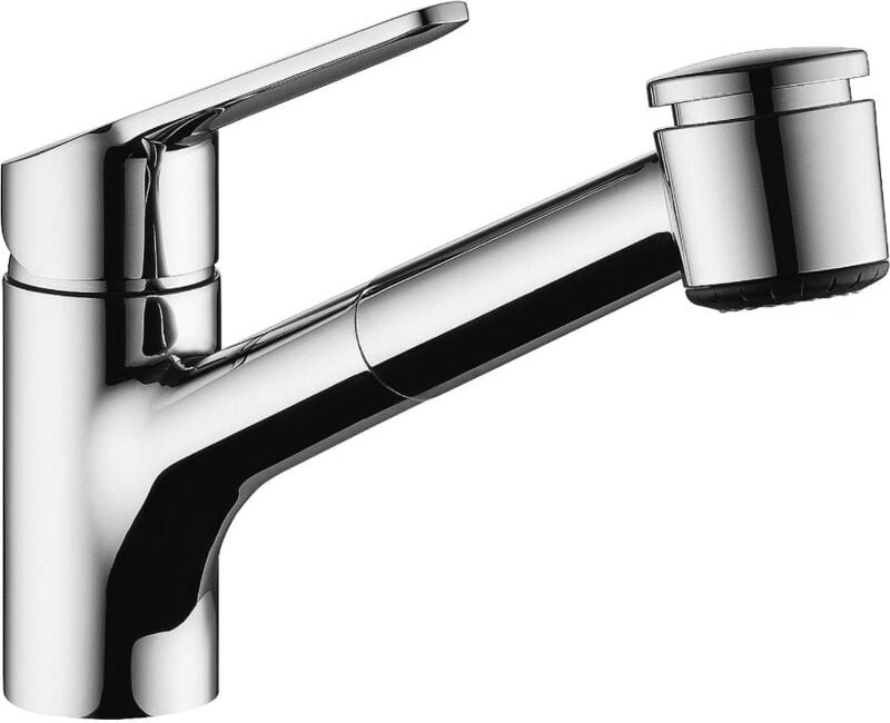 Banyo - kwc Spültischmischer Isla herausziehbare Geschirrbrause Ausladung 225 mm Chrom