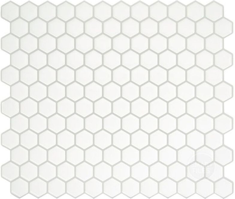 Selbstklebende Fliesenkacheln, Weiß Keramik-Wandfliesen-Design x4, 28,63 x 24,46 cm - Smart Tiles Hexago - Aufkleber für...