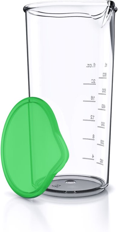 Arendo - 600 ml Messbecher, für Handrührer & Handmixer geeignet, mit Verschlusskappe, Transparent