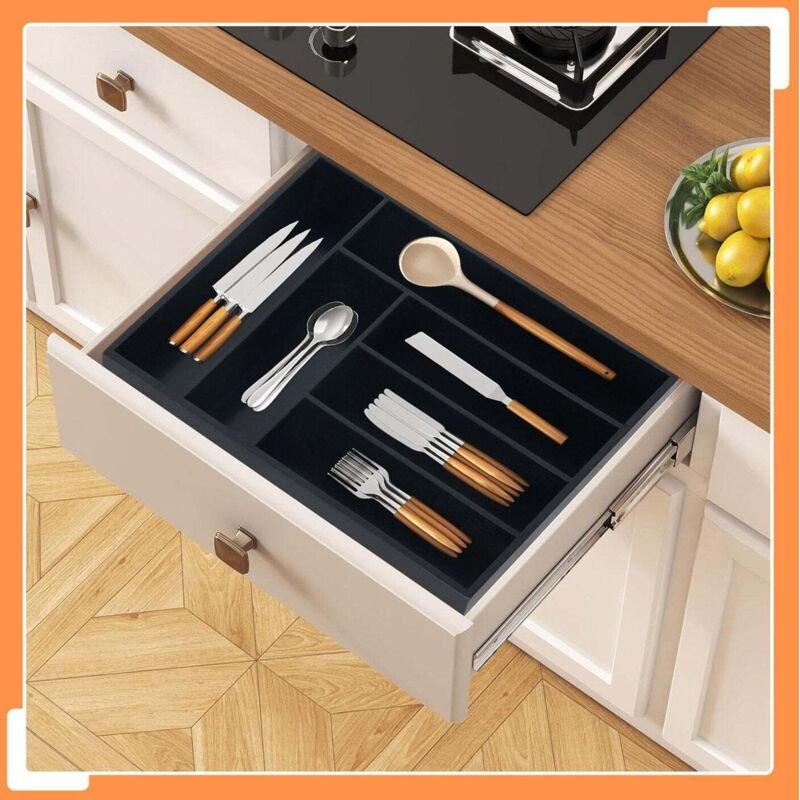 Besteckkasten aus bambus - 6 facher schubladenorganizer