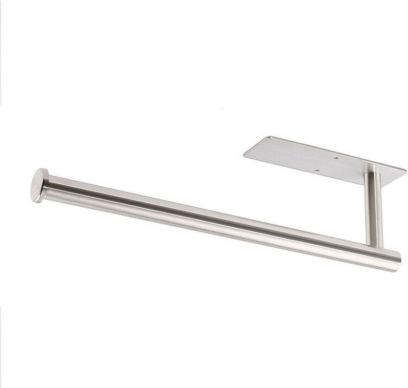 Küchenrollenhalter ohne Bohren – Küchenrollen Organizer – 16cm – Selbstklebend – Aluminium – Silber mumu