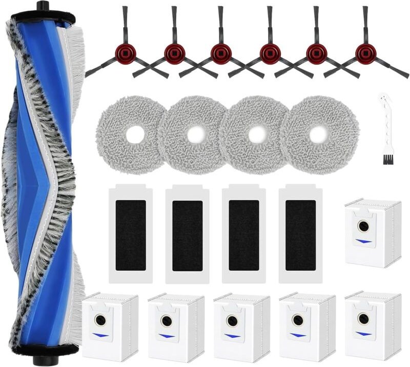 22-teiliges Ersatzteilset für Ecovacs Deebot T30 Omni / T30 Pro Omni, inklusive 1 Hauptbürste, 6 Staubbeutel, 4 Wischpad...