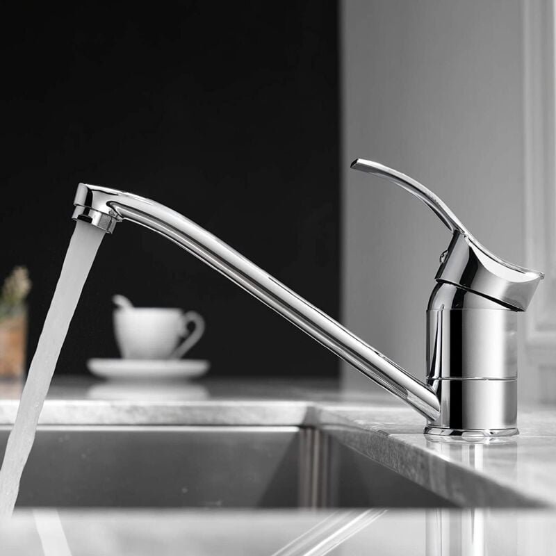 Vtizikl Robinet Cuisine, 360° Rotatif Mitigeur Cuisine, Robinet de Cuisine Mitigeur, Robinet avec Tube PEX, Laiton Massi...