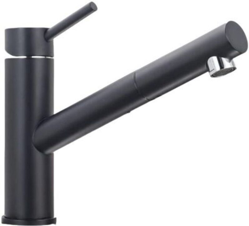 Schwarzer Küchenarmatur mit Brause, ausziehbarer 360° drehbarer Spültischmischer, regulierbare Warm- und Kaltwasserarmat...