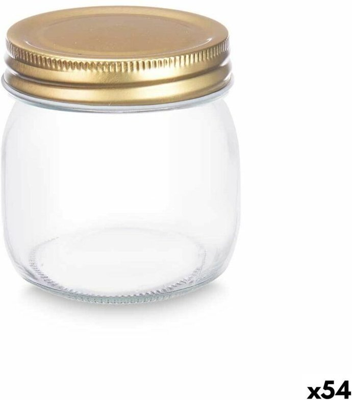 Topf Durchsichtig Gold Metall Glas 180 ml 6 x 8 x 6 cm (54 Stück)