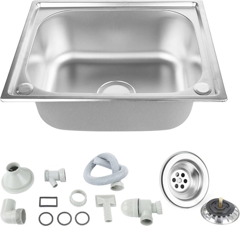 Skecten® Spüle,Spüle Edelstahl, 1 Becken Einbauspüle in 40 x 50cm,mit Ablaufgarnitur