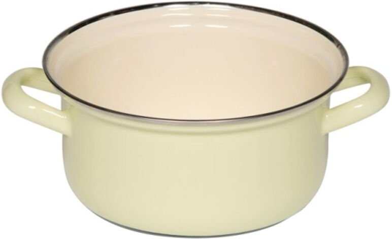 Riess-kelomat - Riess Classic Pastell Kasserolle mit Chromrand Ø16cm, 1 Liter Pastell-gelb Induktion