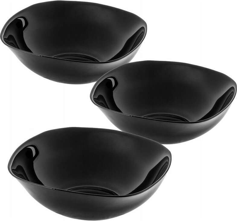 Schwarze Glasschale, 17,5x17,5cm Salatschale, Set Schale, mikrowellengeignete Müslischüssel, s - Kadax