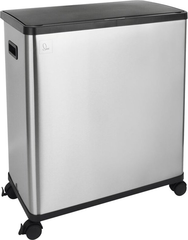 Svita - SR2X30 Sensormülleimer Abfalleimer 2fach 60l inkl. Räder Silber