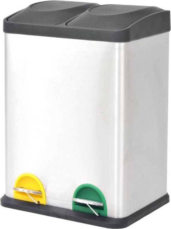 Recycling Treteimer Edelstahl 36 l - Vidaxl