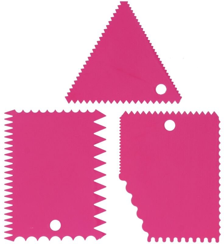 OPPWONG Tortenschaber, 3-teiliger Tortenschaber aus Kunststoff, Glättender Glasurspatel, Glasurspatel, Mousse, Butter, S...