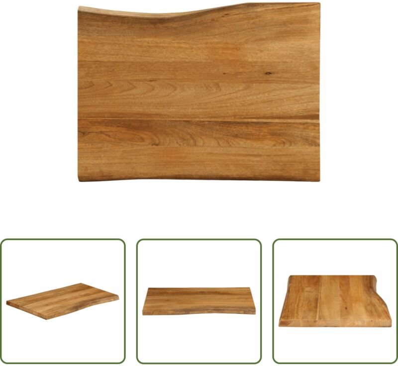 vidaXL Tischplatte mit Baumkante 70x60x2,5 cm Massivholz Mango