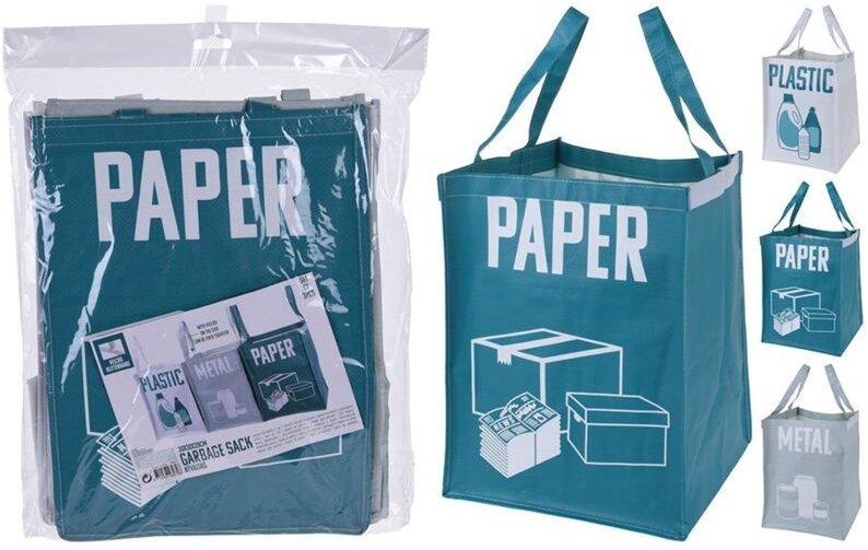 Set mit 3 speziellen wiederverwendbaren Camping-Müllbeuteln mit den Maßen 30 x 30 x 39 cm