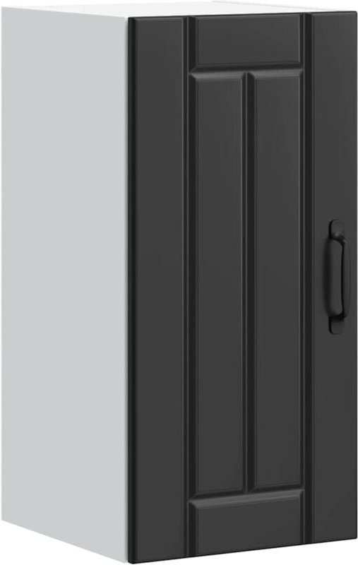 Küchen-Hängeschrank Lucca Schwarz Holzwerkstoff Vidaxl